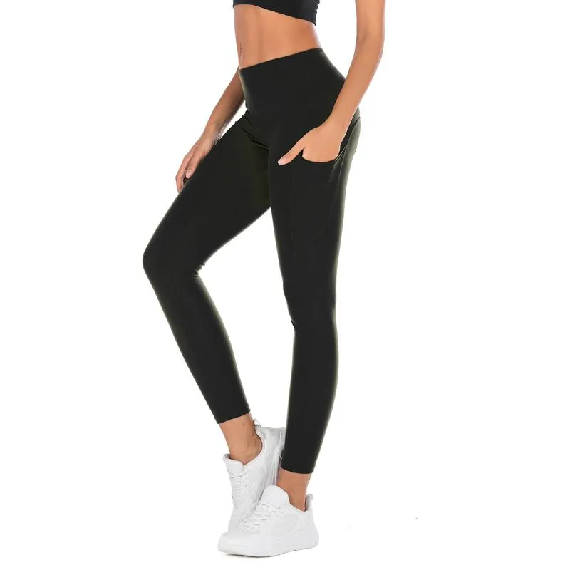 Solid Hip-Hugging Fitness Yoga Sports Tight-Fitting Sports Leggings