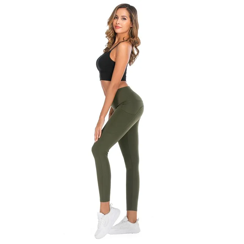 Solid Hip-Hugging Fitness Yoga Sports Tight-Fitting Sports Leggings