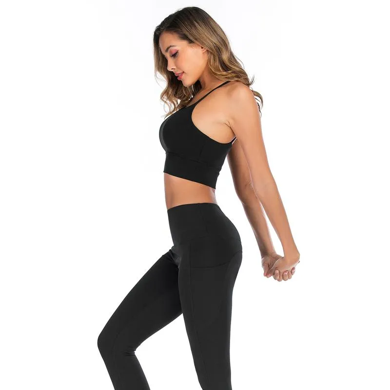 Solid Hip-Hugging Fitness Yoga Sports Tight-Fitting Sports Leggings