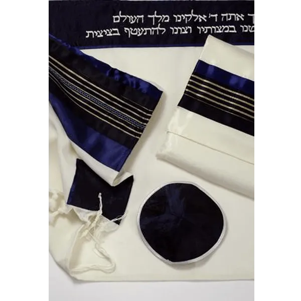 Talit Royal Blue, Bar Mitzvah Tallit, Wool Tallit, Wedding Tallit, Jewish Prayer Shawl, Custom Tallit