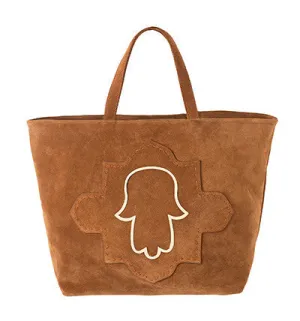 Tan Suede Rez Tote Bag