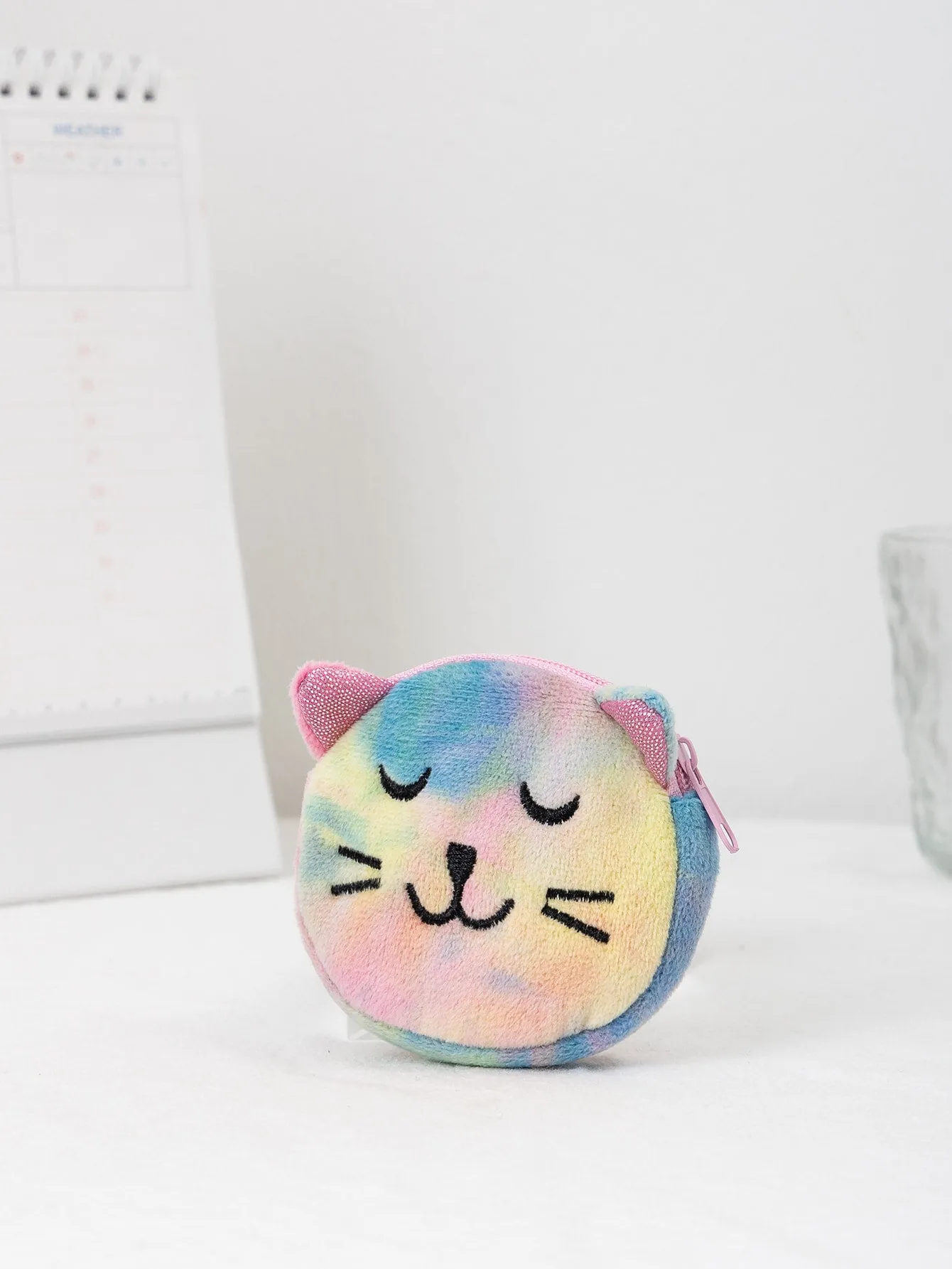 Tie Dye Cat Zipper Coin Purse Mini Bag Change Pouch Small Coin Case