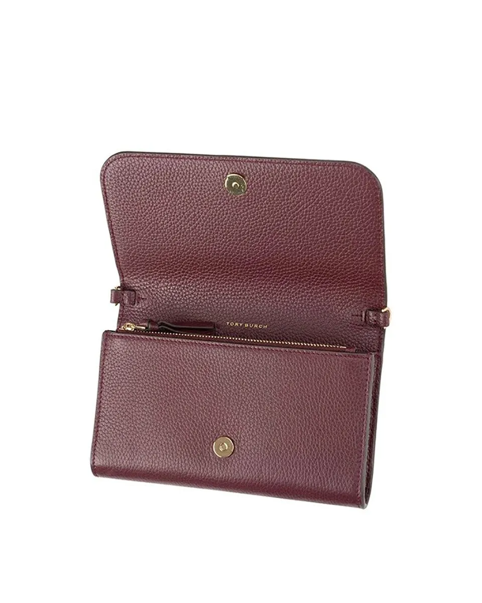 Tory Burch Claret Thea Flat Wallet Crossbody