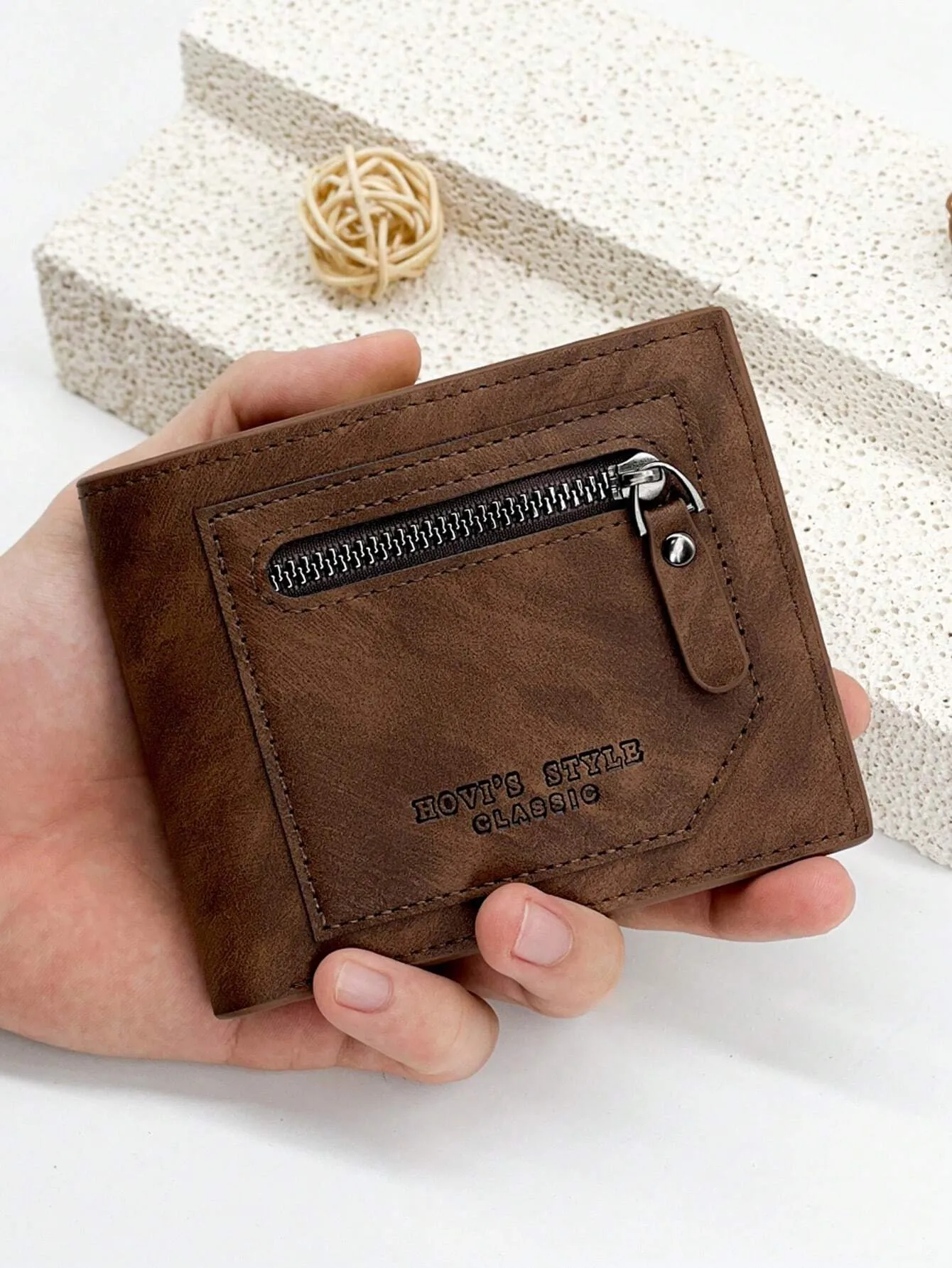 Trendy Casual Fashion Retro Business Youth College Men's Short Wallet Coin Purse New Large Capacity Wallet