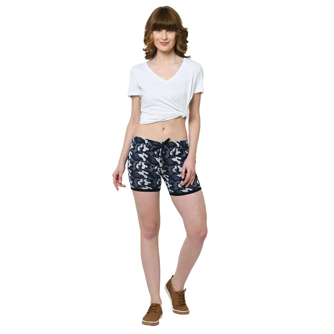 Vimal Jonney Blue Color Shorts For Women