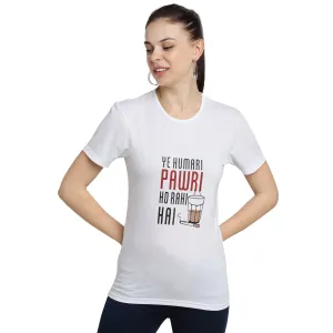 Vimal Jonney White Half Sleeve T-shirt For Women's