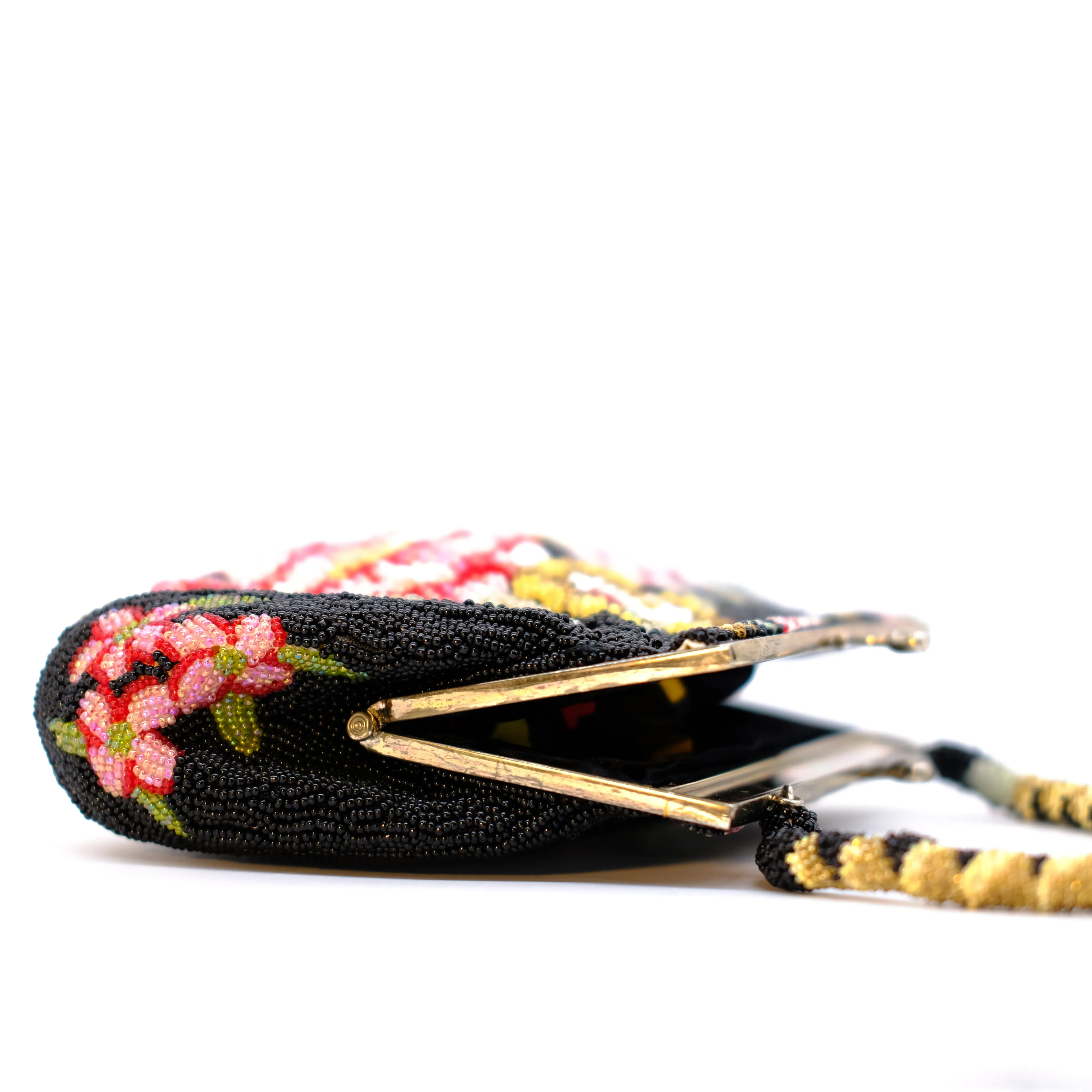 Vintage Floral Beaded Evening Bag