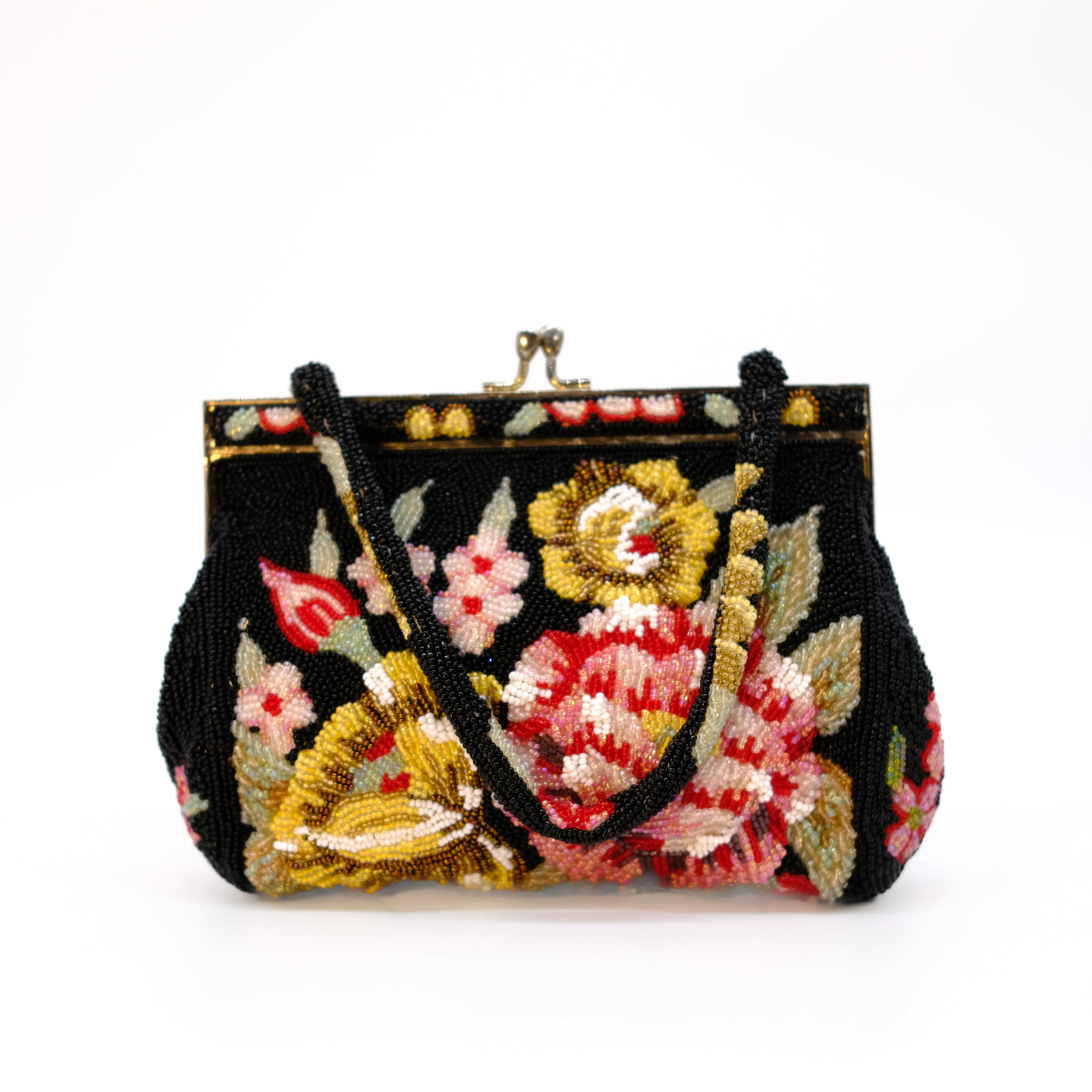 Vintage Floral Beaded Evening Bag