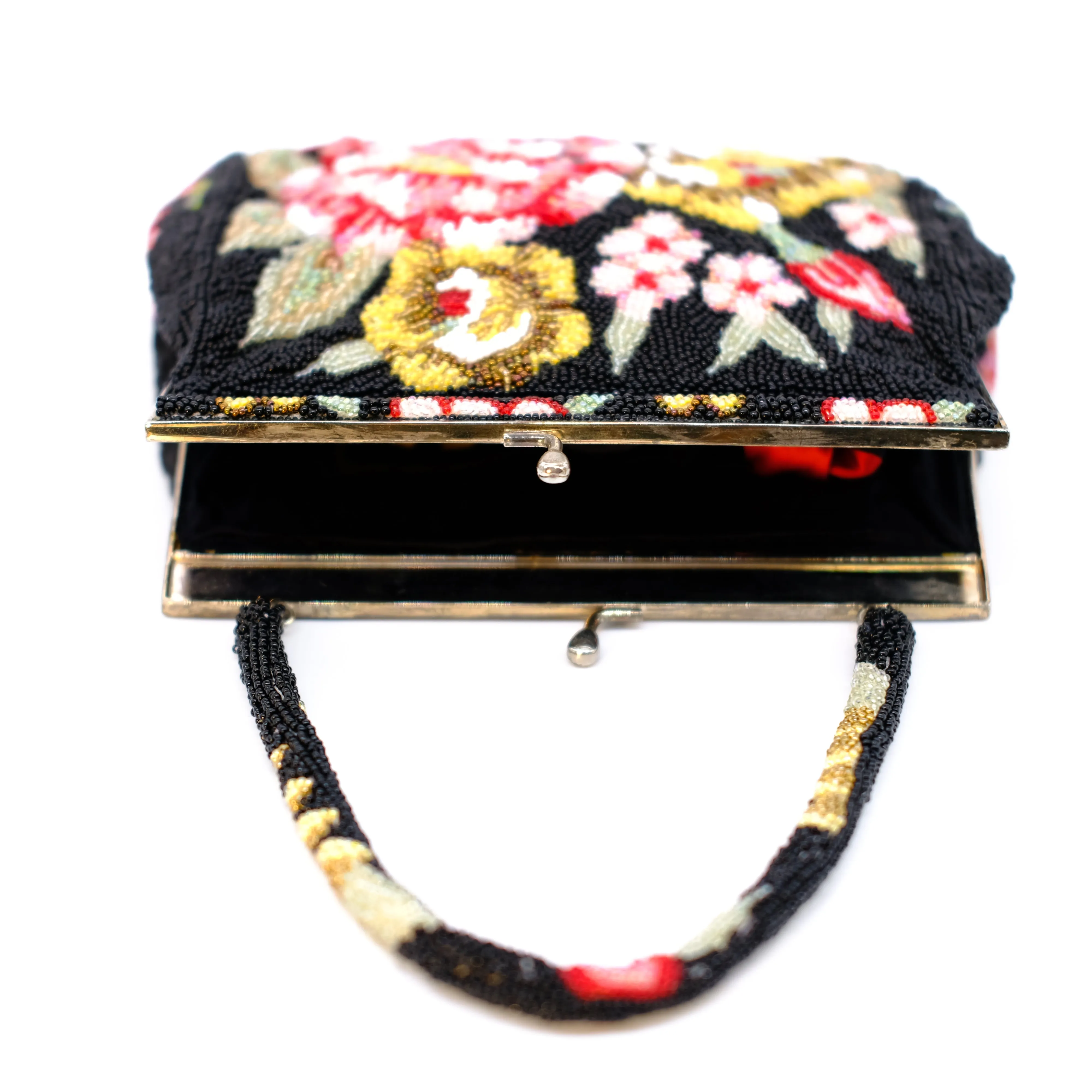 Vintage Floral Beaded Evening Bag