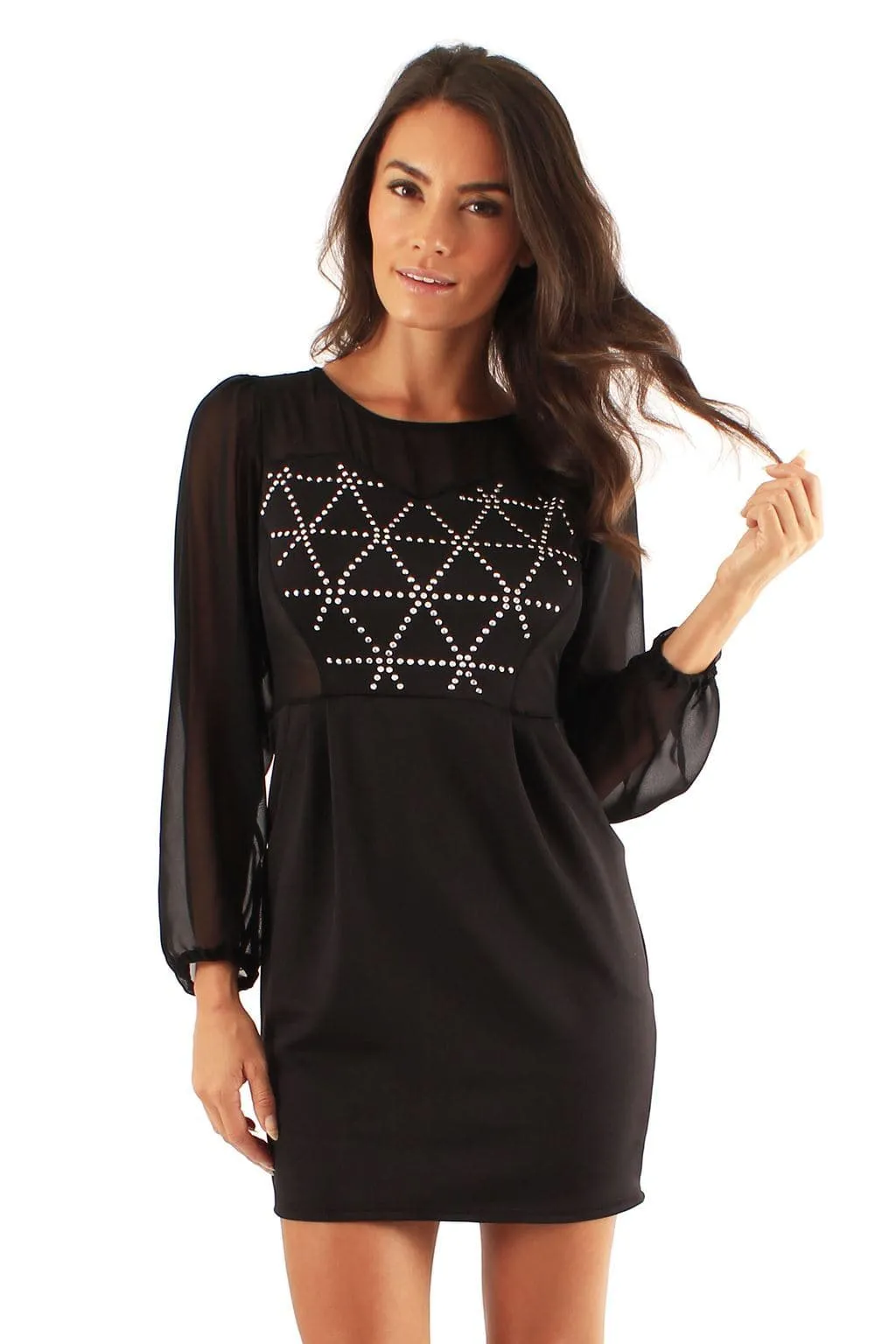 Women Long Sleeve Mini Dress