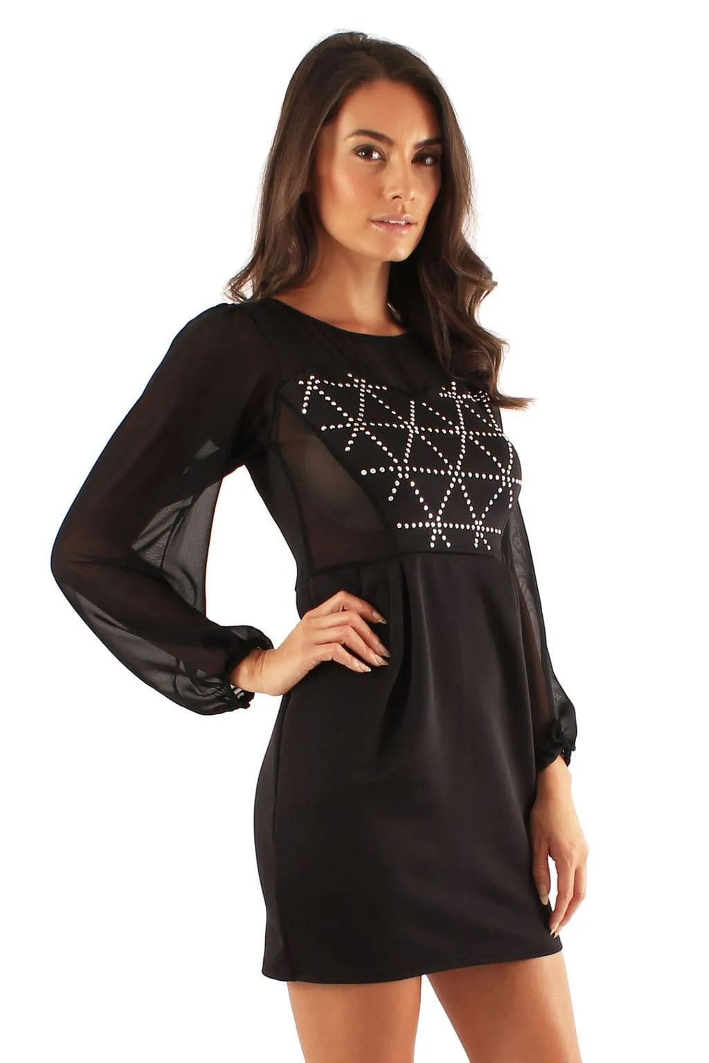 Women Long Sleeve Mini Dress