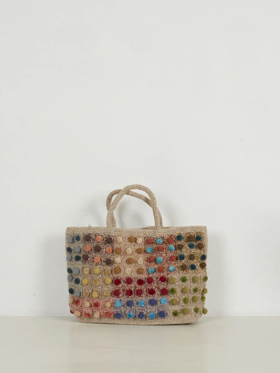 Wool Bag with Colourful Velvet Dots