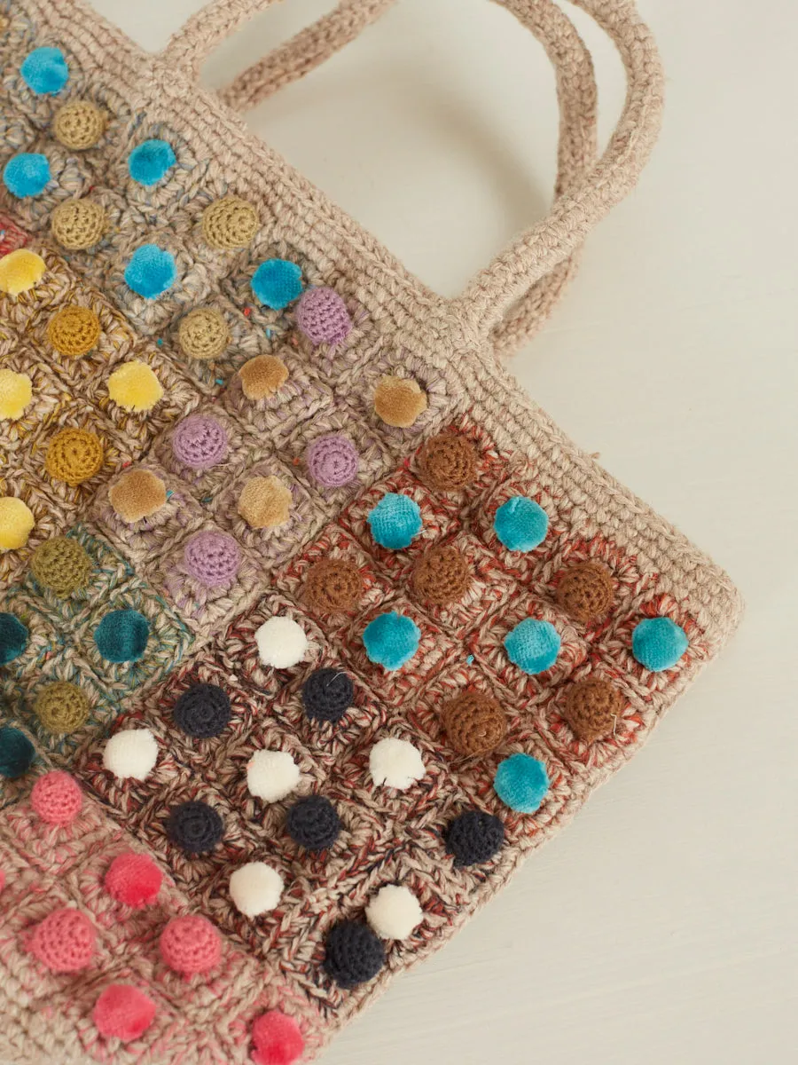 Wool Bag with Colourful Velvet Dots