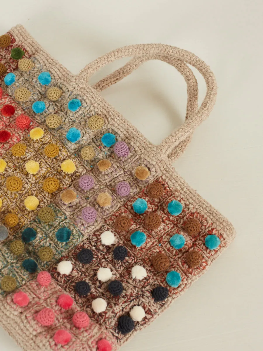 Wool Bag with Colourful Velvet Dots