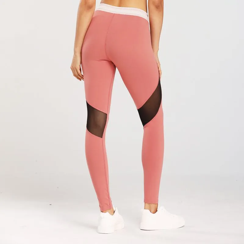 Yoga High-Waisted Tight-Fitting Sports Fitness High Elasticity Running Mesh Sports Leggings