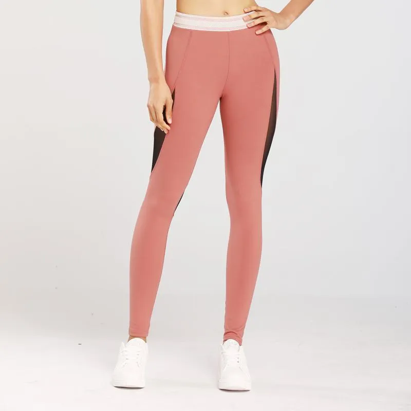 Yoga High-Waisted Tight-Fitting Sports Fitness High Elasticity Running Mesh Sports Leggings