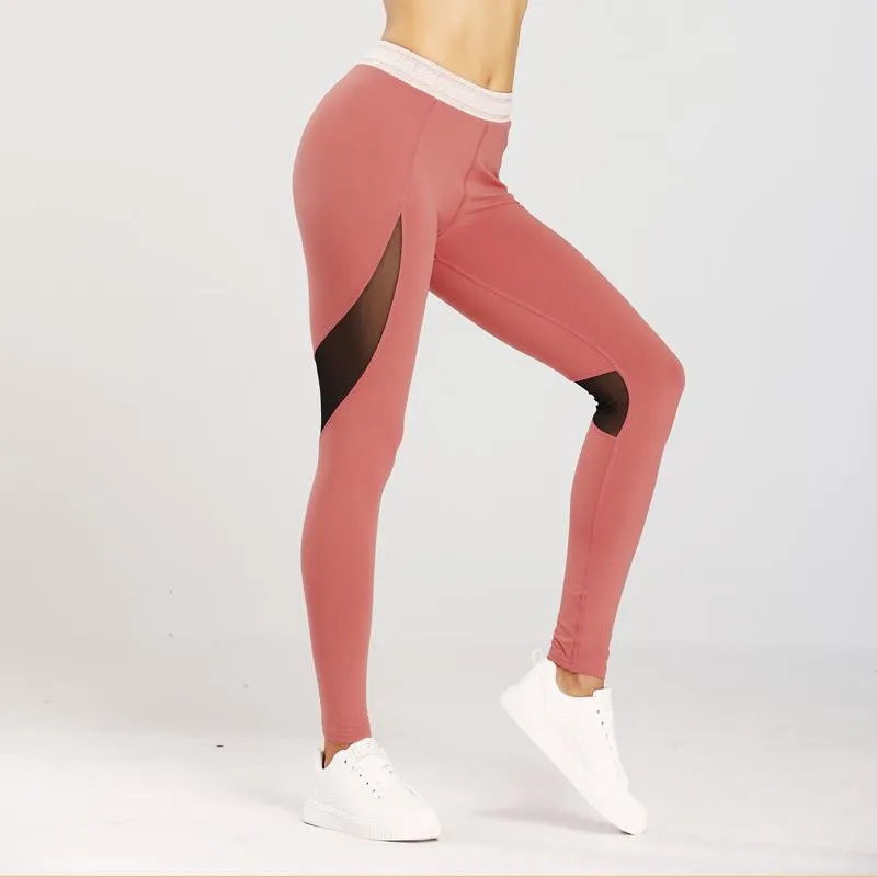 Yoga High-Waisted Tight-Fitting Sports Fitness High Elasticity Running Mesh Sports Leggings