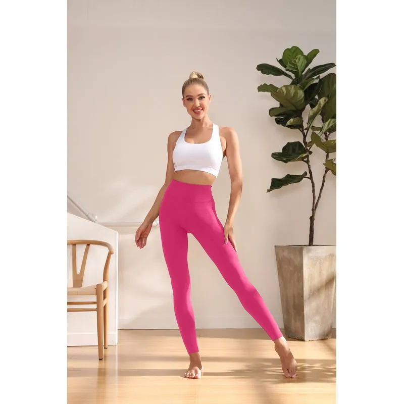 Yoga Solid Elasticity Simplicity Sports Fitness Sports Leggings