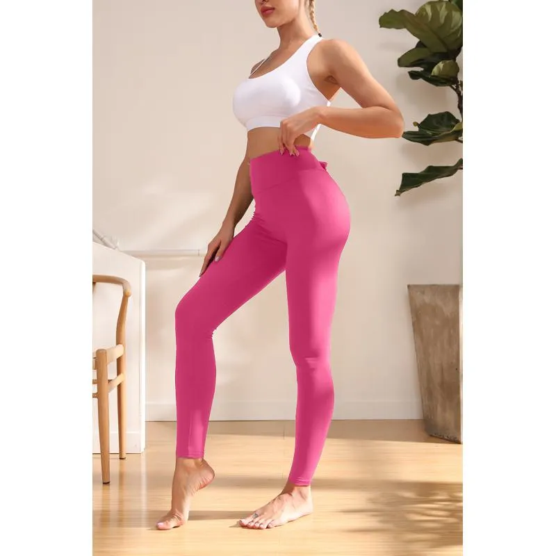 Yoga Solid Elasticity Simplicity Sports Fitness Sports Leggings